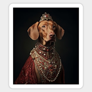 Graceful Vizsla - Medieval Hungarian Queen Sticker